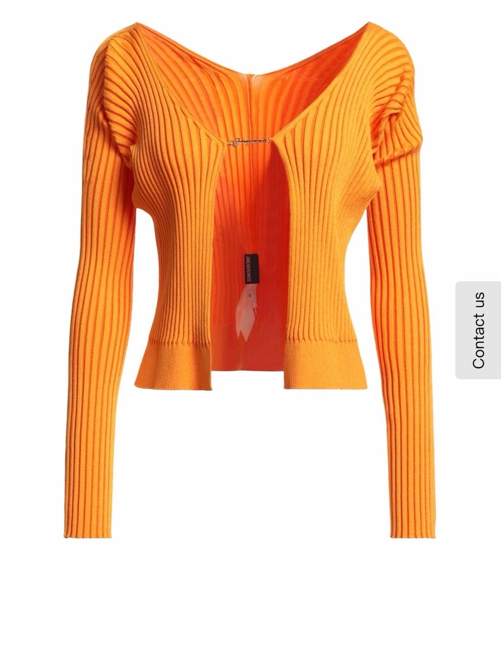 Jacquemus Orange Ribbed Open-Front Cardigan